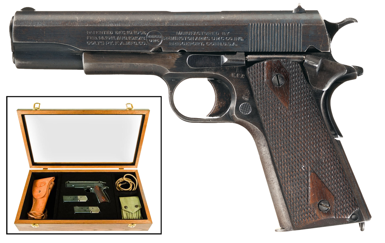 Remington 100th Anniversary of WWI UMC Commemorative 1911 45 ACP 5″ Barrel, Wooden Glass-Top Presentation Case