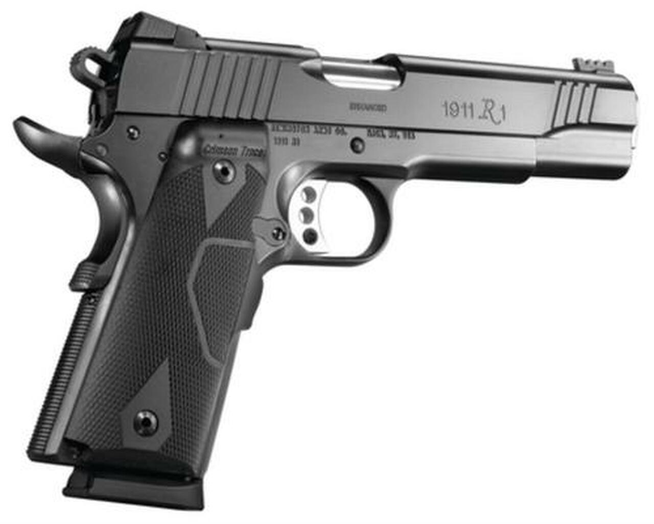 Remington 1911 R1 45 ACP Enhanced, Crimson Trace Laser Grip 5 Barrel Satin Black Oxide Finish 8 Round Mag