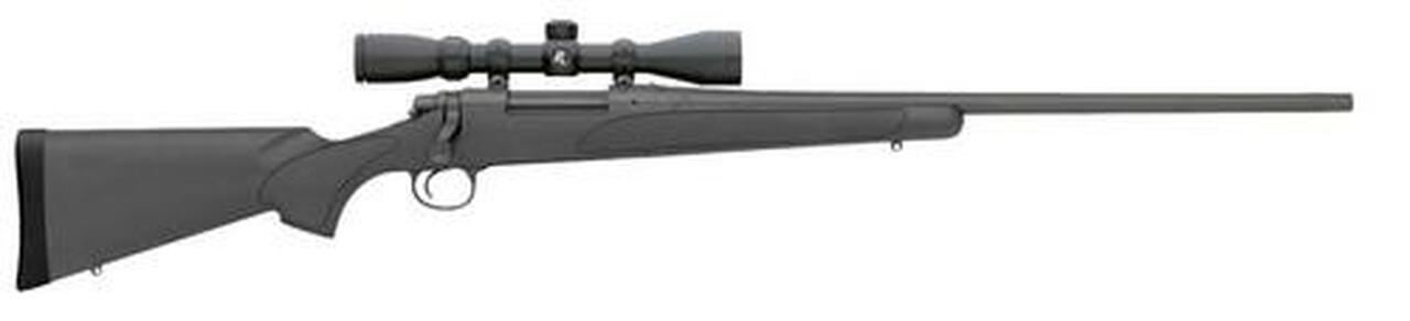 Remington 700 ADL, Bolt Action, 22-250 Remington, 24″ Barrel, Black, Synthetic Stock, Includes Scope, 4Rd