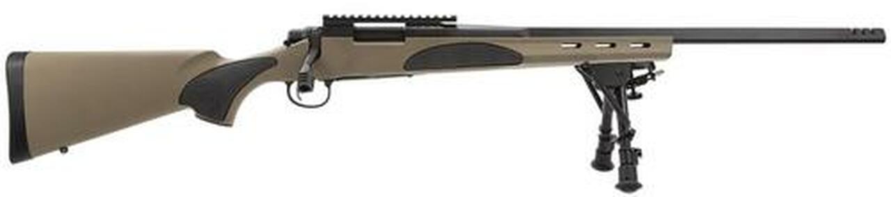 Remington 700 VTR, Bolt Action, 22-250 Remington, 22″ Barrel, Black, Flat Dark Earth Synthetic Stock, Bi-Pod, 4Rd