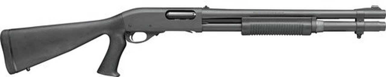 Remington 870 Police Pump 12 Ga, 18″, 3″, Black Synthetic Pistol Grip Stock, 6rd