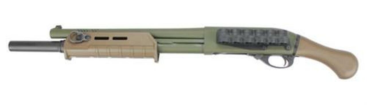 Remington Custom Shop Tac-14 DEMO, 12 Ga, 14″ Ported, Ext. Mag Tube, OD Green/FDE, Demo Model