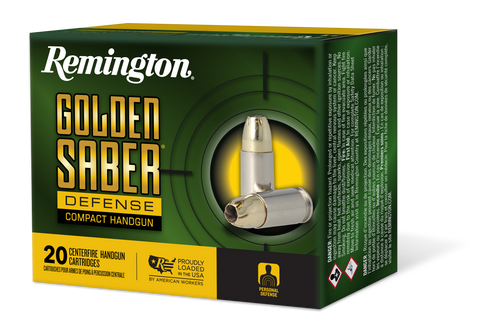Remington Golden Saber 380 ACP, 102gr, Brass Jacket Hollow Point, 20rd Box