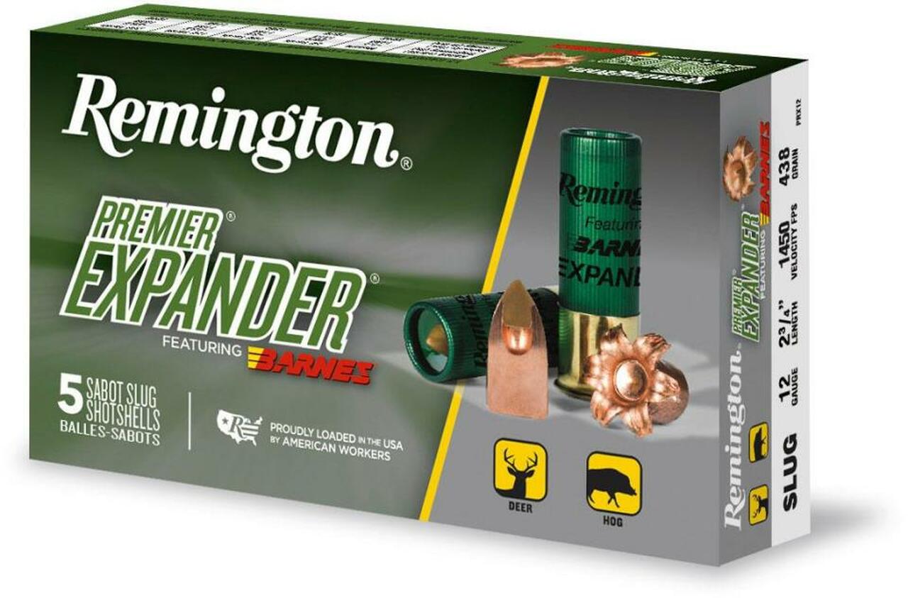 Remington Premiere Expander Slug PRX12, 12 Ga, 2.75″, 1450 fps, 437 Gr, 5rd Box