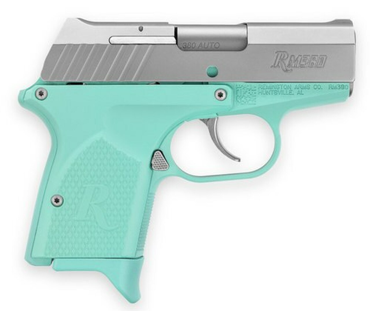 Remington RM380 Micro 380 ACP 2.9″ Barrel, Light Blue Polymer Grip, Aluminum Frame, SS Slide 6rd Mag