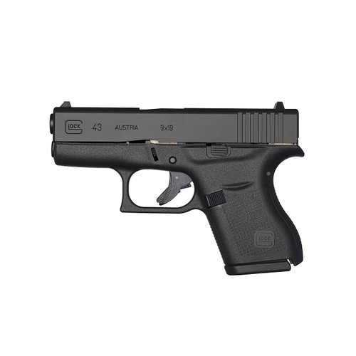 RENTAL Glock G43 9mm, 3.41″ Barrel, Fixed Sights, Black, 6rd