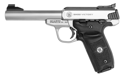 RENTAL Smith & Wesson SW22 Victory 22LR, 5.5″ Barrel, SS Frame 10rd