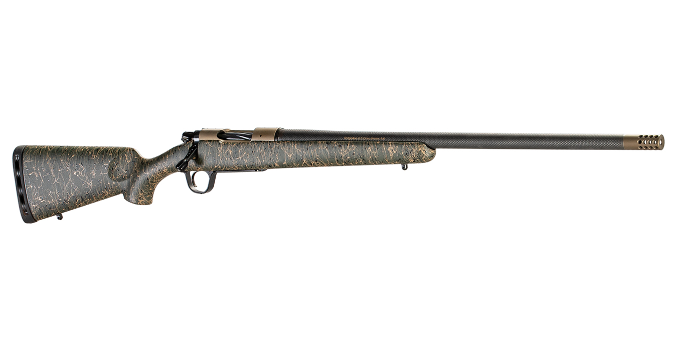 Ridgeline 300 WSM Bolt-Action Rifle with Green, Black and Tan Stock and Burnt Bronze Cerakote FInish
