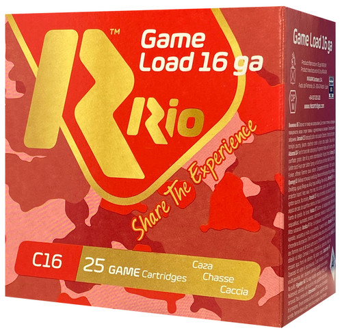 Rio Game Load 16 Ga, 2.75″ 1 1/8 oz 25Bx/10Cs