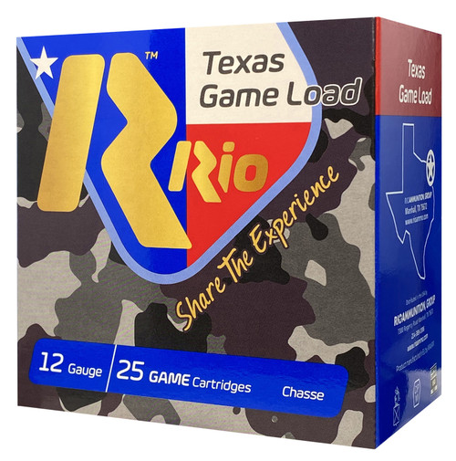 Rio Texas Game Load 12 Ga, 2.75″, 1 1/4 oz, 6 Shot, 25Bx/10Cs