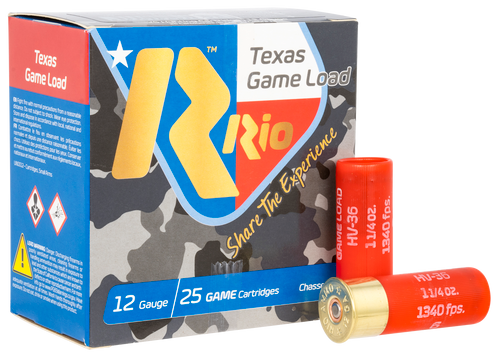 Rio Texas Game Load 12 Ga, 2.75″, 1 1/4 oz, 6 Shot, 25rd Box