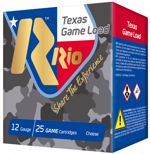 Rio Texas Game Load 12 Ga, 2.75″, 1 1/4 oz, 7.5 Shot, 25rd Box