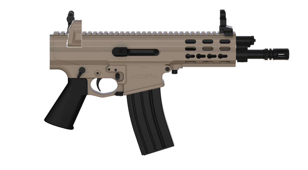 Robinson Arms XCR-L Pistol 5.56/223 7″ Barrel M-Lok Rail, Flat Dark Earth No Brace