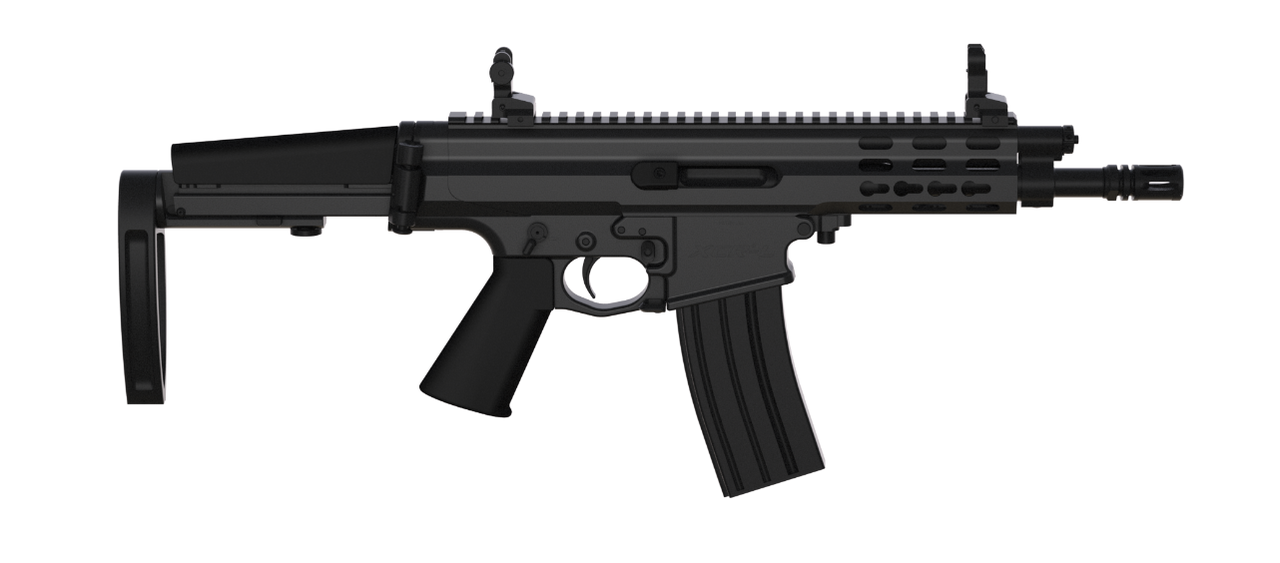 Robinson Arms XCR-L Pistol 7.62×39 7″ Barrel Keymod Rail, Black Finish Tailhook Brace