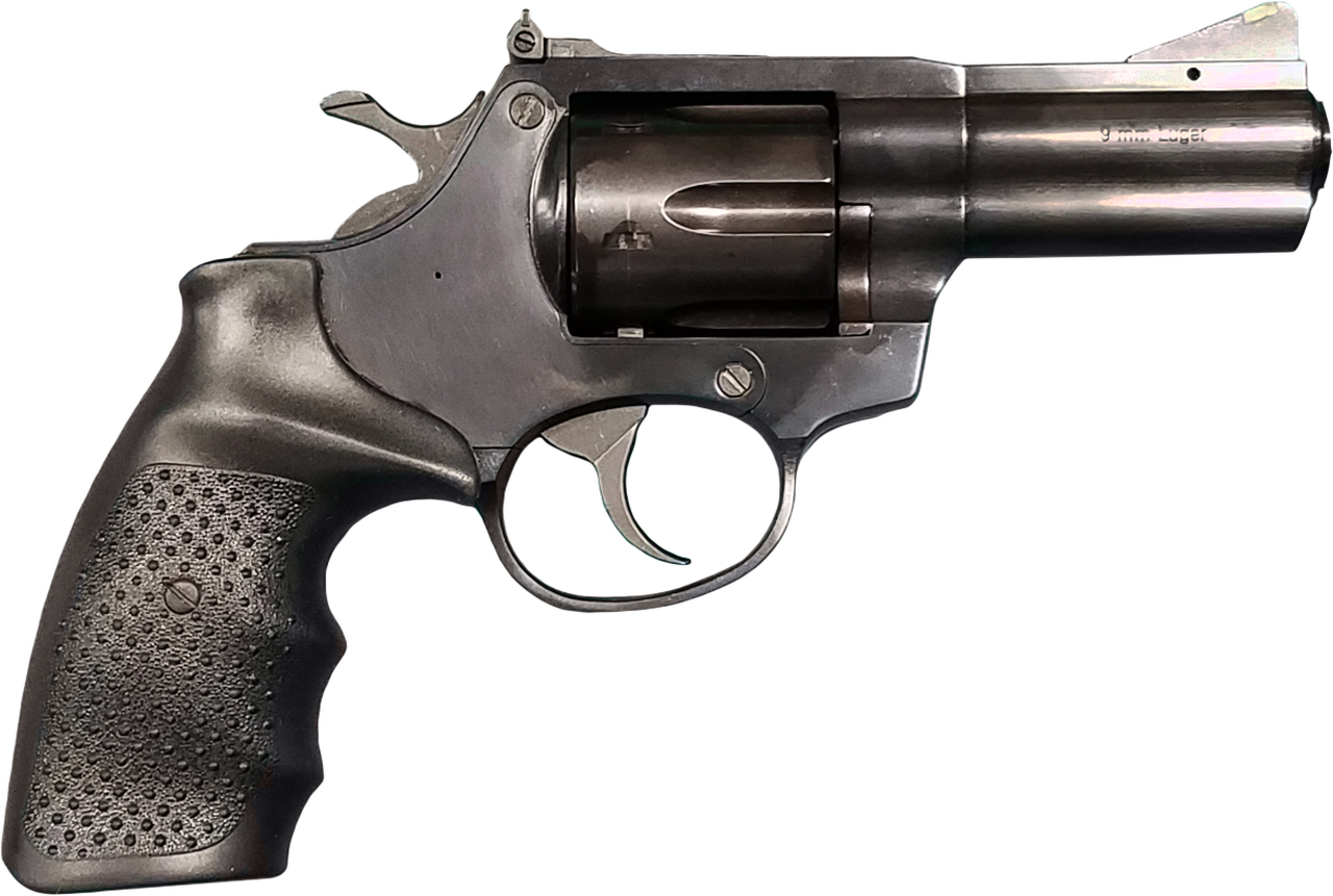 Rock Island AL9.0, Revolver, DA/SA, Medium Frame, 9mm, 3″ Barrel, Steel Frame, Black, Rubber Grip, Adjustable Rear Sight, 6Rd