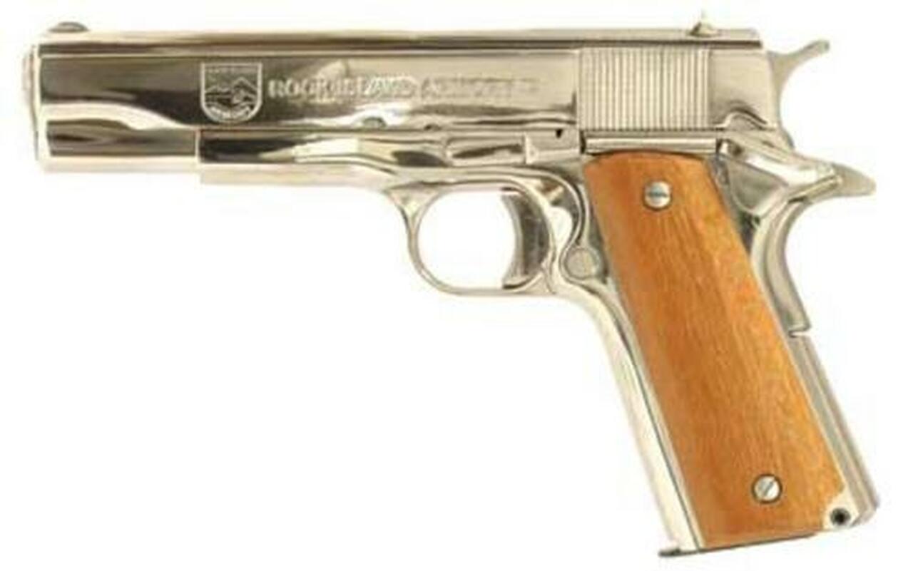 Rock Island Armory 1911-A1 GI Standard .38 Super 5″ Nickel 9rd Mag – CA Compliant