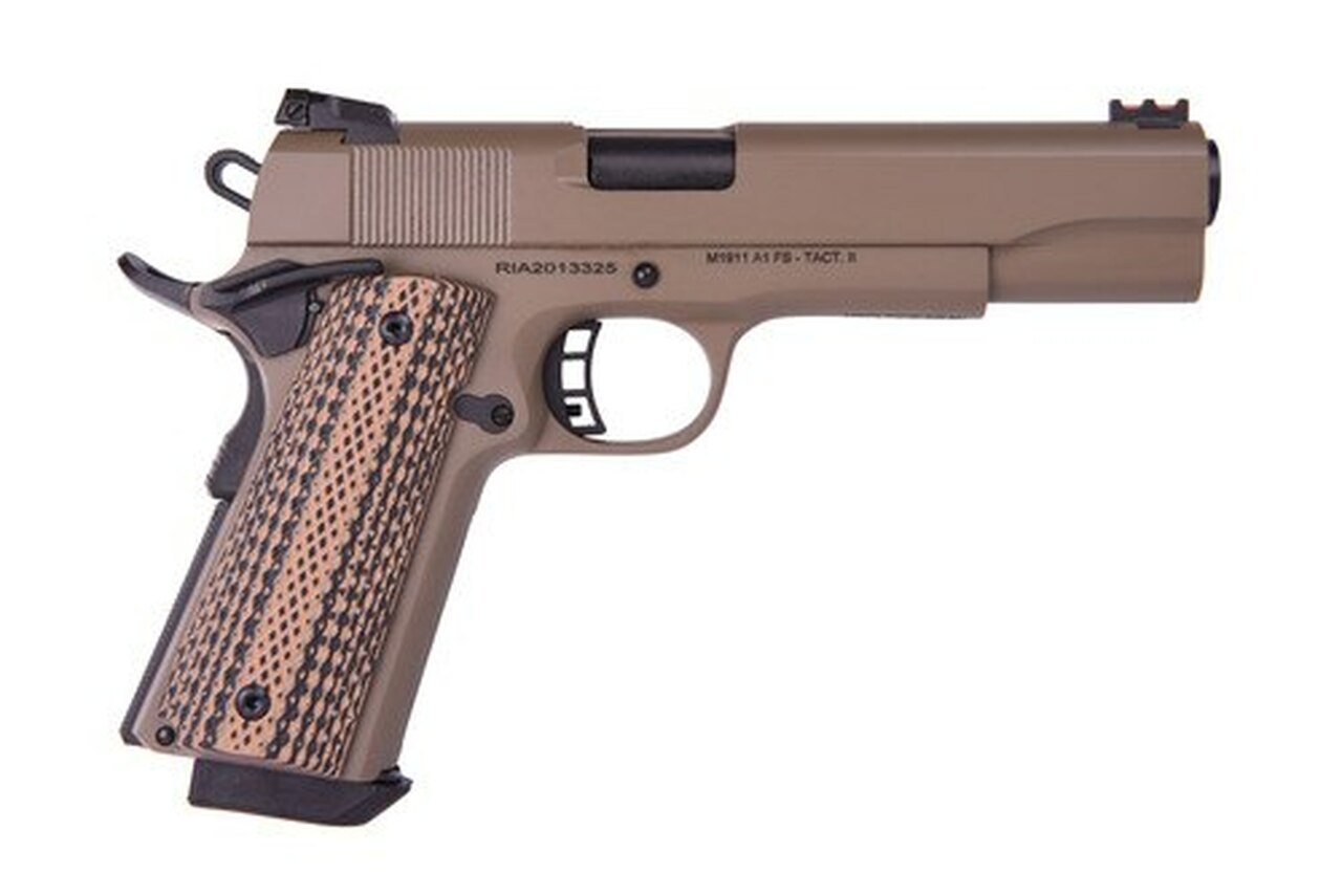 Rock Island Armory Ultra 10 1911 10mm, 5″ Barrel, Flat Dark Earth Cerakote, G10 Grips, 8rd Mag