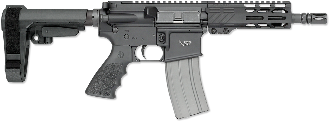 Rock River Arms LAR-15 A4 AR-15 Pistol 223/5.56 NATO 7″ Black Hogue Rubber SBA3 Tactical Arm Brace