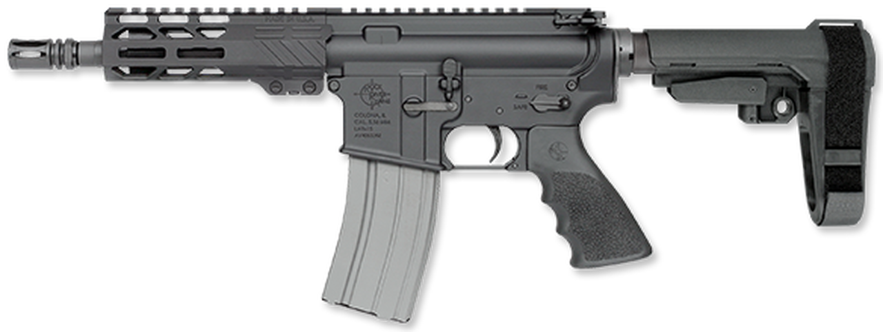 Rock River Arms LAR-15 A4 AR-15 Pistol 223/5.56 NATO 7″ Black Hogue Rubber SBA3 Tactical Arm Brace