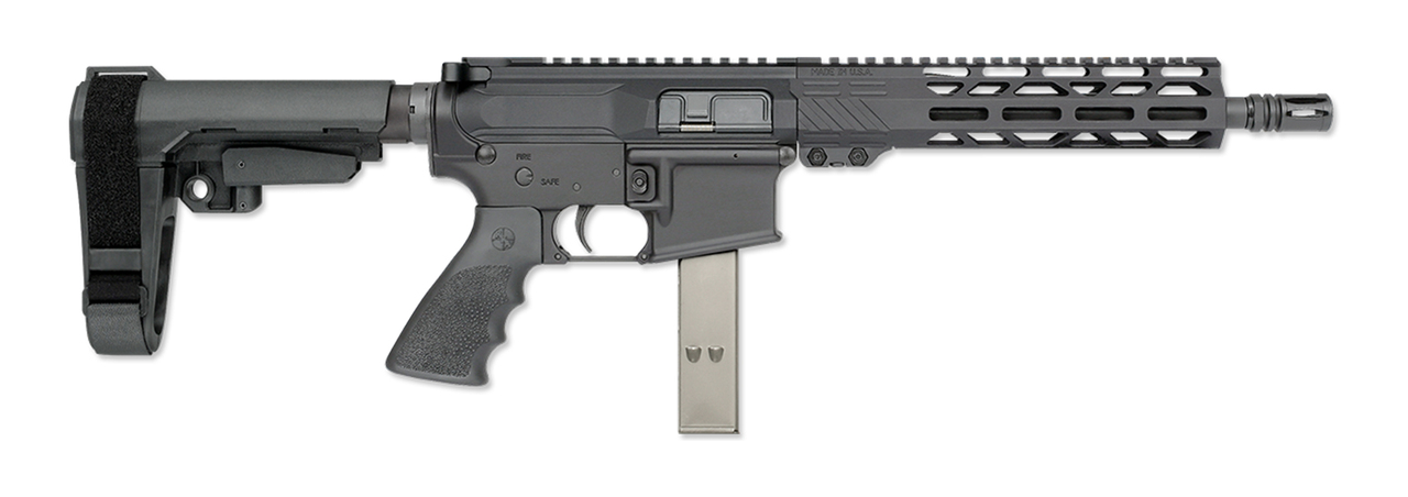 Rock River Arms LAR-9 9mm, 10.5″ Barrel, MLOK, SBA3 Brace, Black, 32rd