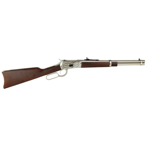 Rossi R92 357 Magnum, 16″ Barrel, US Flag Engraved on Receiver, Wood Furniture, 8rd