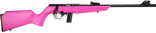 Rossi RB22 22 LR, 16″ Barrel, Black, Pink Synthetic, Fiber Optic Sights, 10rd