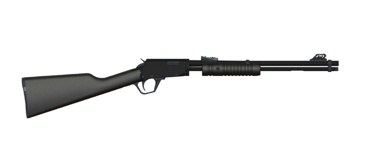 Rossi RP22, Pump, 22 LR, 18″ Barrel, Black, Synthetic Stock, Adjustable Sights, 15Rd