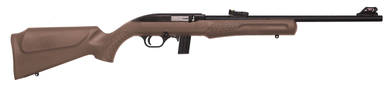 Rossi RS22 22 LR, 18″ Barrel, Brown, Synthetic Stock, 10Rd, Adjustable Sights