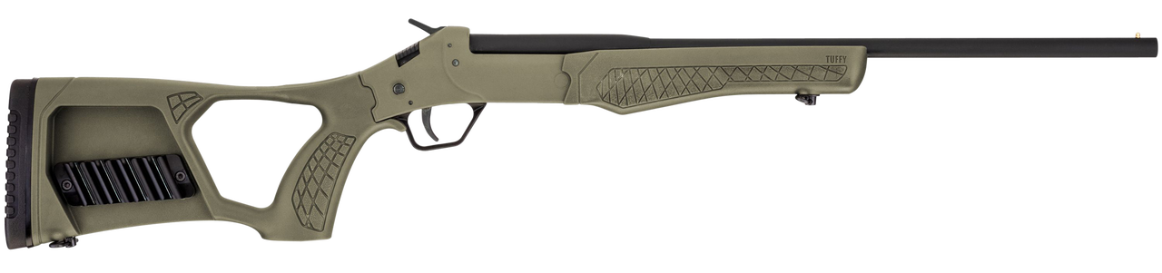 Rossi Tuffy Youth 410 Ga, 18.5″ Barrel, Matte Black, Olive Drab Green, Fixed Thumbhole Stock, 1rd