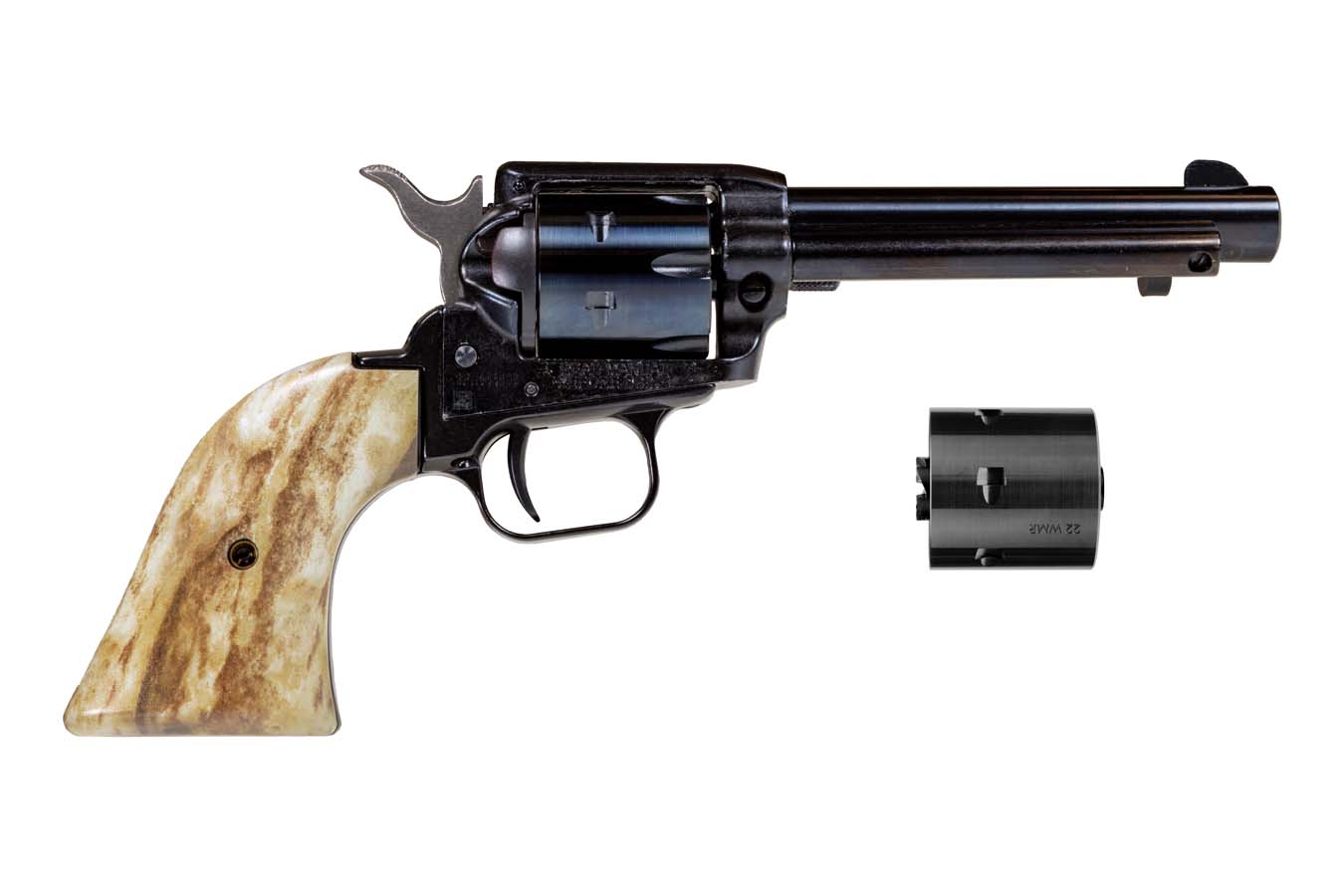 Rough Rider 22 LR/22 Mag Combo Revolver With 4.75 Inch Barrel and Stag Grips