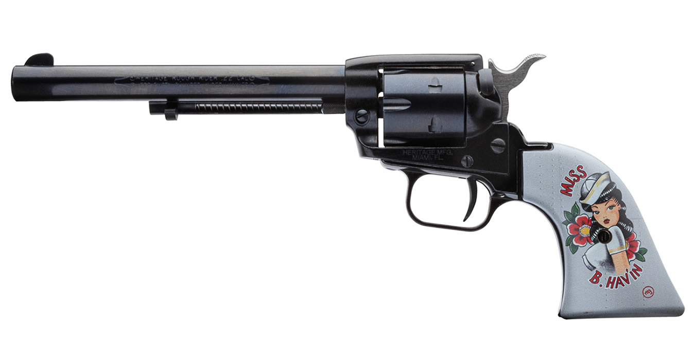 Rough Rider 22 LR Single Action Revolver with 6.5 inch Barrel and Miss B. Havin Grips