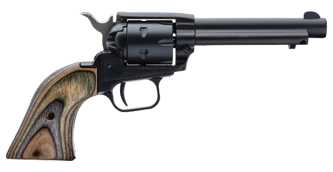 Rough Rider 22LR/22WMR Rimfire Revolver with Satin Black Finish and Camo Laminate Grips