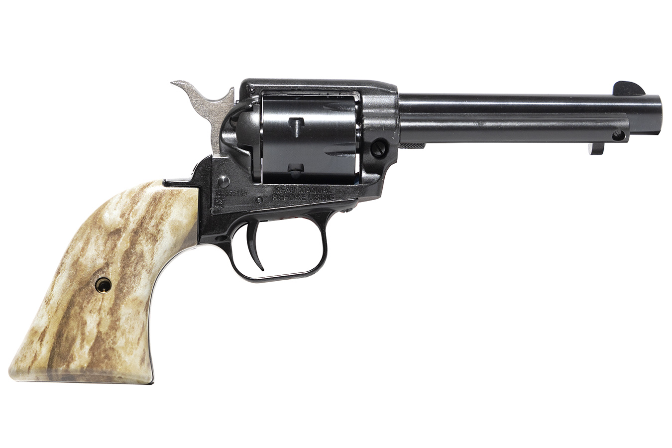 Rough Rider 22LR Revolver with Blued Barrel and Stag Grips