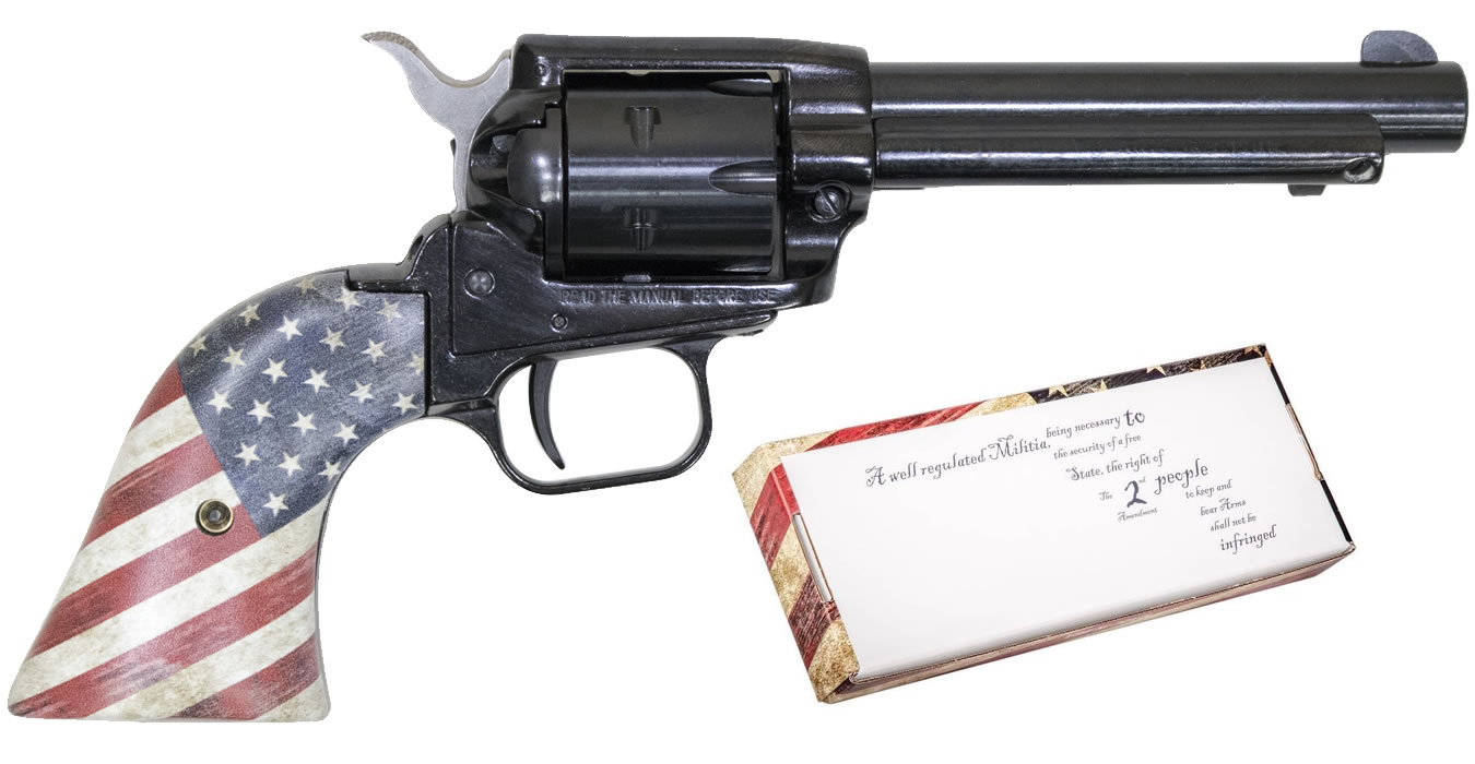 Rough Rider 22LR Rimfire Revolver with 4.75-Inch Barrel and US Flag Grips