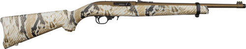 Ruger 10/22 22 LR, 16.12″ Threaded Barrel, Snake Skin Camo, Bronze Rec, 10rd