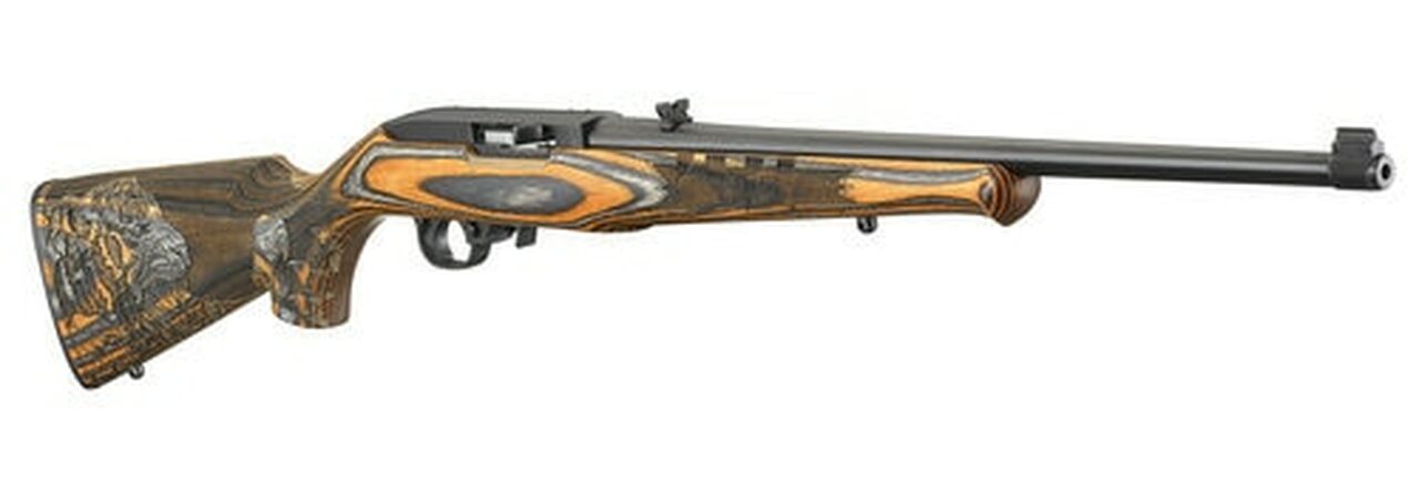 Ruger 10/22, .22 LR, 18.5″, 10rd, Orange Laminated Tiger Stock
