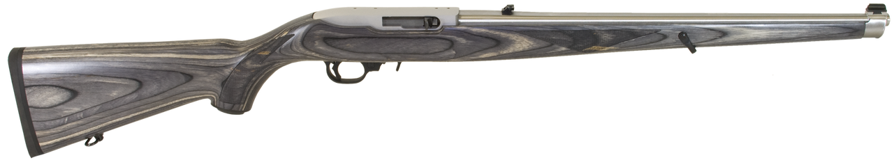Ruger 10/22 Black Laminate Mannlicher 22LR 18.5″ SS Barrel Full Stock, 10rd Mag