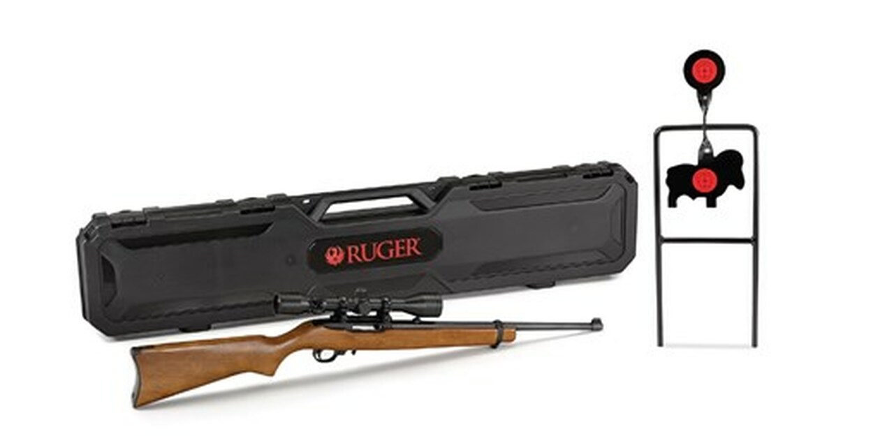 Ruger 10/22 Carbine Shooters Package 22LR 18.5″ Barrel -W/Rifle, Scope, Target and Haed Case