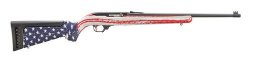 Ruger 10/22 Collector’s Series 22 LR, 18.5″ Threaded Barrel, American Flag Camo, Black Rec, 10rd