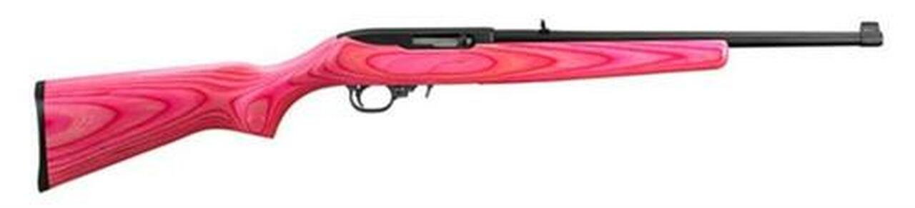 Ruger 10/22 Semi Auto Rifle, Pink Laminate Stock, Blue, 16″ Barrel