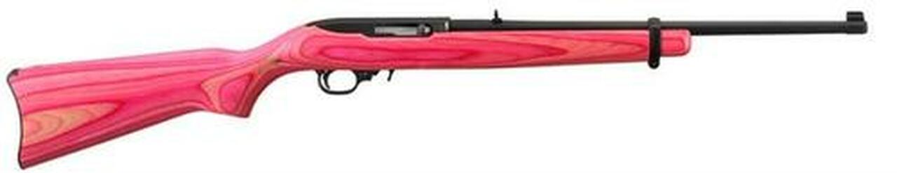Ruger 10/22 Semi Auto Rifle, Pink Laminate Stock, Blue, 18.5″ Barrel