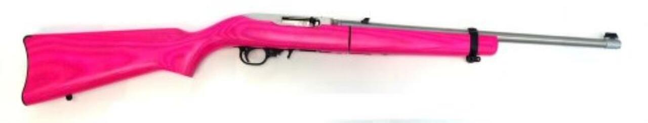Ruger 10/22 Takedown, 22LR, 10rd, 16.5″, Pink Laminate, Stainless Steel