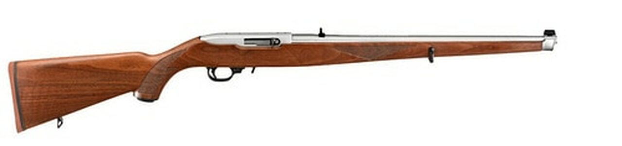 Ruger 10/22 Walnut Mannlicher 18.5″ SS Barrel Full Stock 10rd Mag