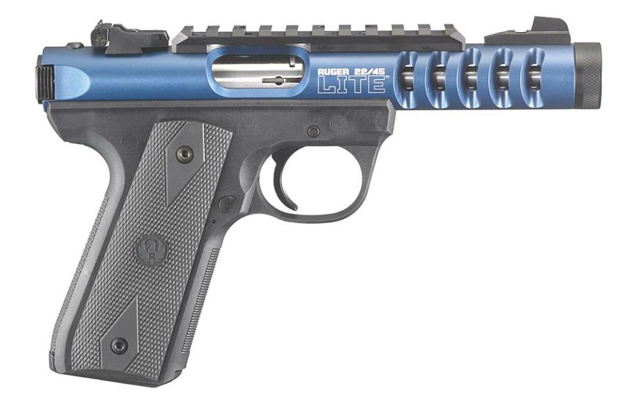 Ruger 22/45 Lite .22lr, 4.4″, Threaded Barrel, Blue Anodized, Adj Sights, 10rd