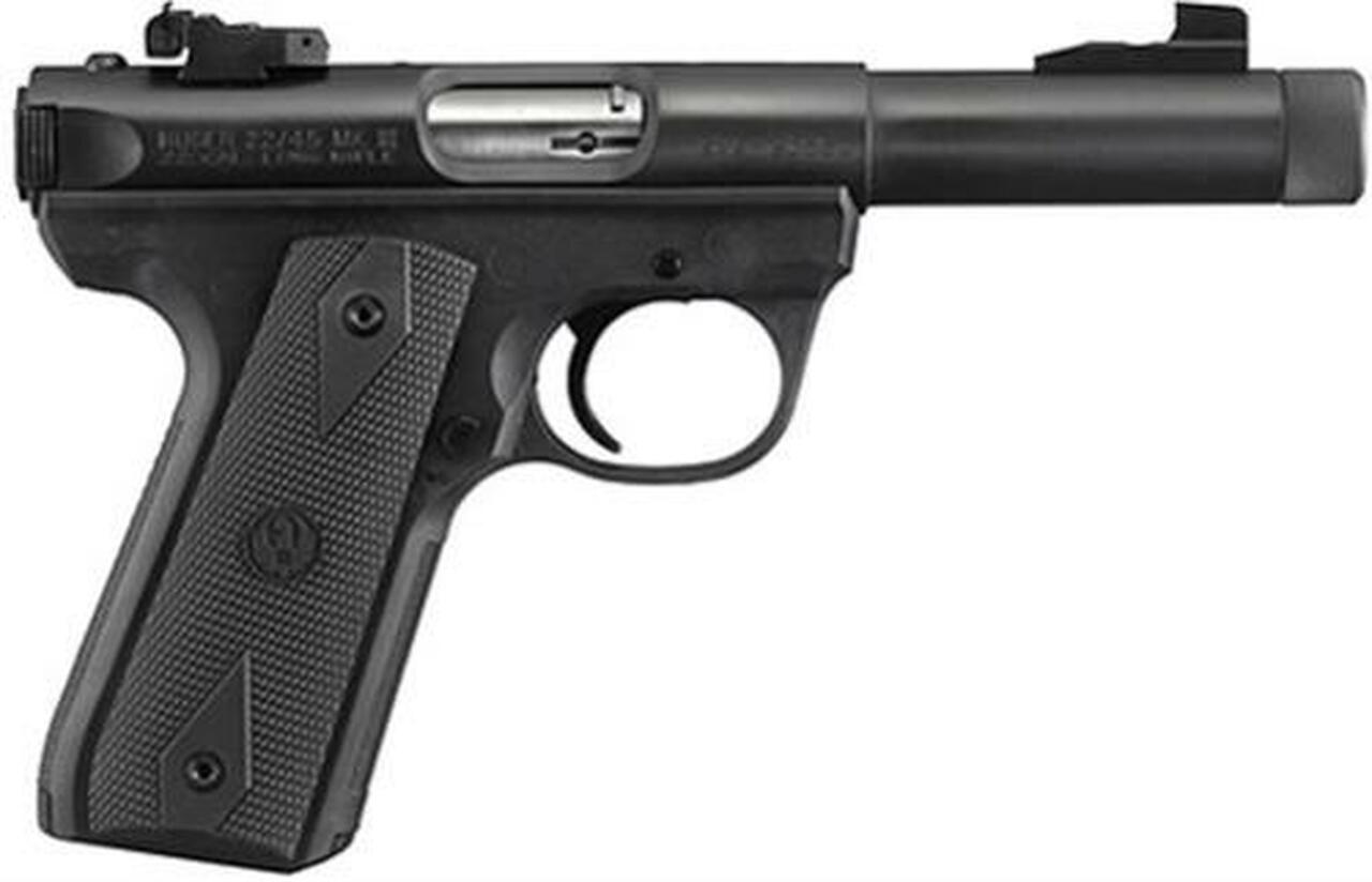 Ruger 22/45, Threaded Barrel, Adjustable Sights Blued