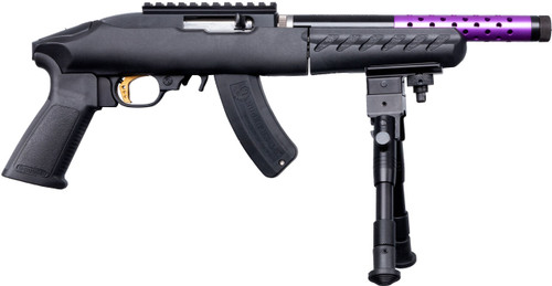 Ruger 22 Charger Takedown Lite 22 LR, 10″ Barrel, Black, Purple Sleeve, 15rd