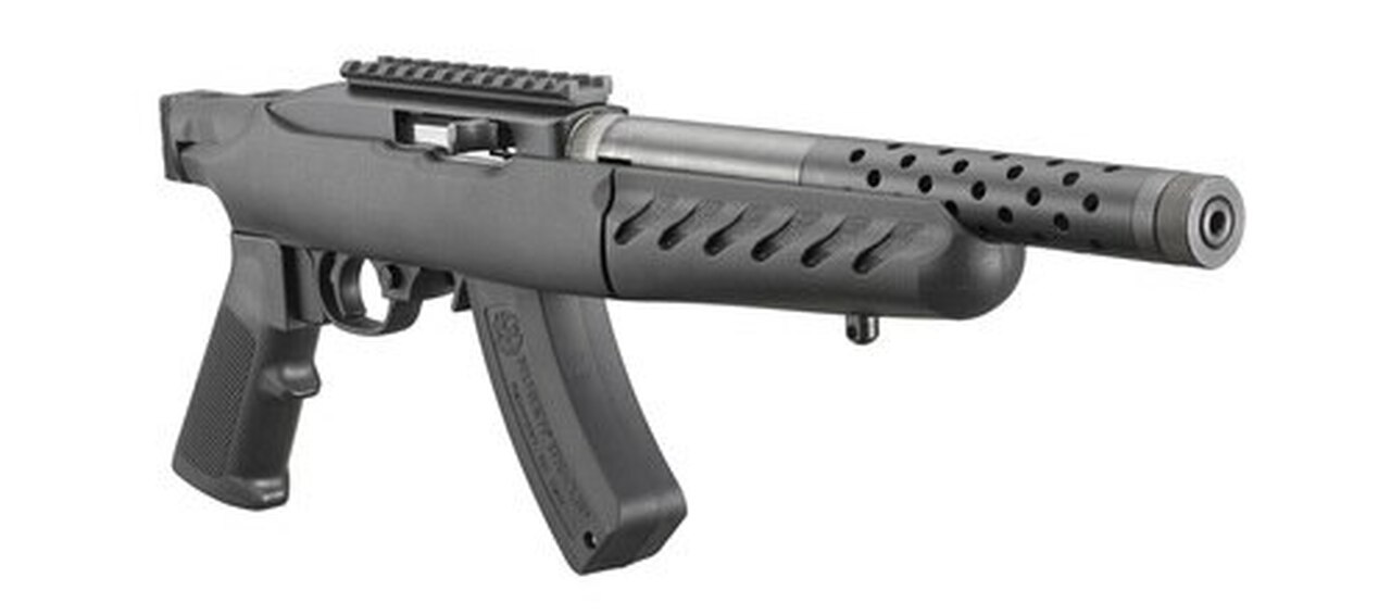 Ruger 22 Charger Takedown Railed Brace Mount 22 LR, Lightweight 10″ Threaded Barrel,15Rd Mag, Includes Bipod