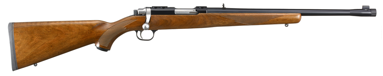 Ruger 77 44 Magnum, 18.5″ Threaded Barrel, 11/16X24 Threads, Blued Finish, Walnut Stock, Adjustable Rear Sight, Bead Front Sight, 4rd
