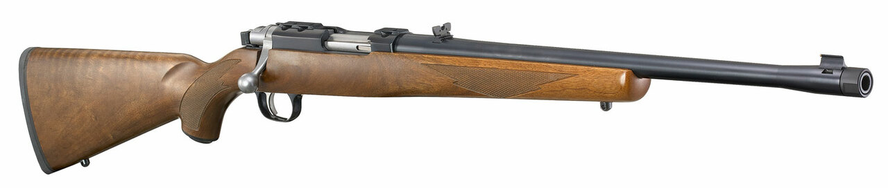 Ruger 77 44 Magnum, 18.5″ Threaded Barrel, 11/16X24 Threads, Blued Finish, Walnut Stock, Adjustable Rear Sight, Bead Front Sight, 4rd