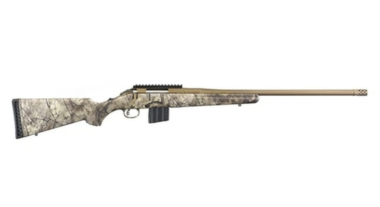 Ruger American .350 Legend, 22″ Barrel, Go Wild Camo Stock, Bronze, 5 Rd